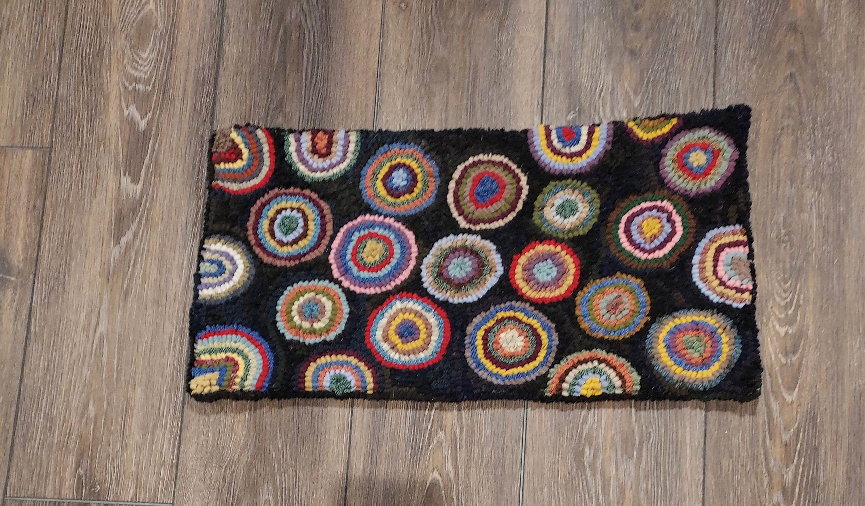 Floating Pennies Very Primitive Hand Hooked Rug by Sharon Fitzpatrick ...