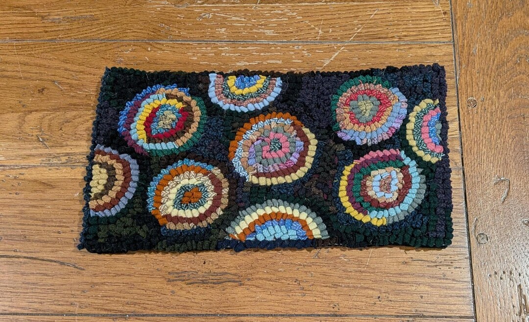 Floating Pennies Primitive Hand Hooked Rug by Sharon Fitzpatrick Perry ...