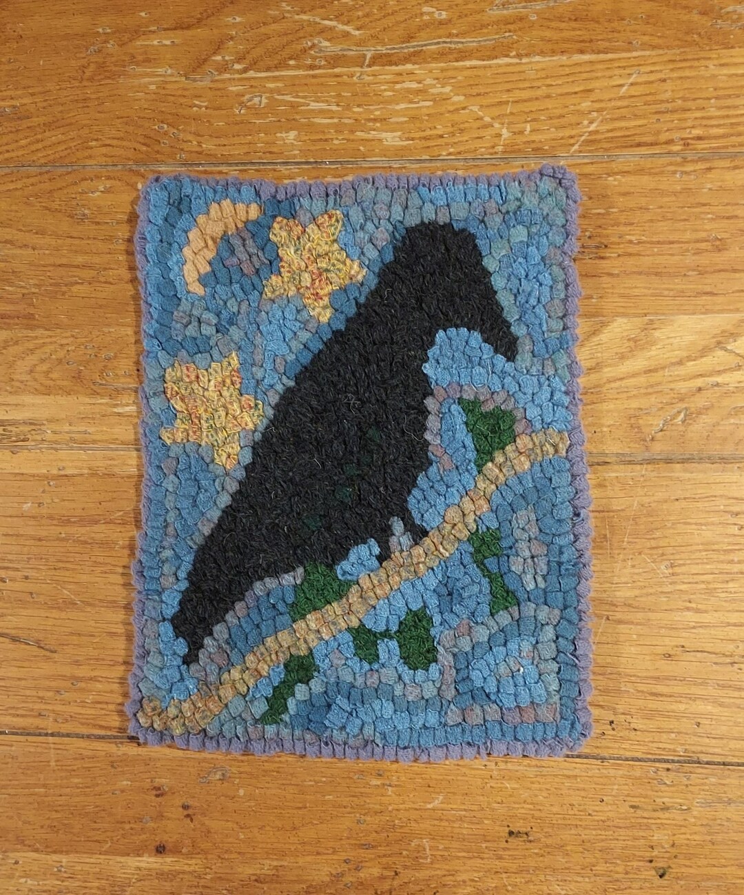 Big Old Crow Primitive Hand Hooked Rug by Sharon Fitzpatrick Perry (7 1 ...
