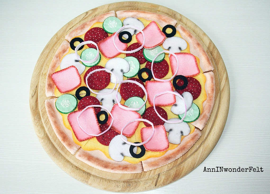 Play pizza Pizza puzzle Toy pizza Play kitchen Play food Etsy