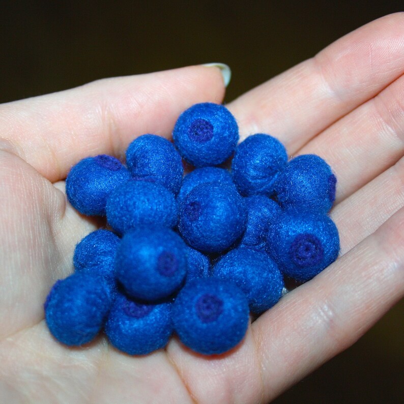Play Kitchen Blueberries Toys Felt Blueberries Felt Fruits Etsy