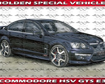 Bandera/estandarte negro Holden Special Vehicles HSV VE E3 GTS Sedan 150 cm x 90 cm nuevo