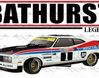 Allan Moffat 1977 Ford Bathurst racing XC Falcon flag 150cm x 90cm NEW