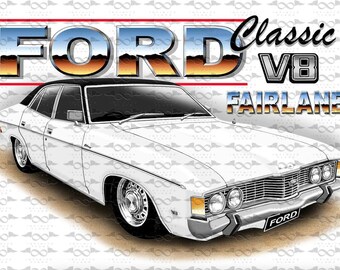 Ford ZF Fairlane Sedan WHITE flag/banner 150cm x 90cm NEW