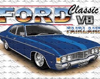 Ford ZF Fairlane Sedan BLUE flag/banner 150cm x 90cm NEW