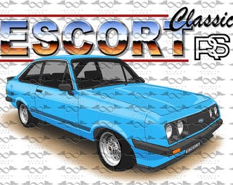 Bandera/pancarta azul Ford Escort RS2000 MK2 150 cm x 90 cm NUEVA