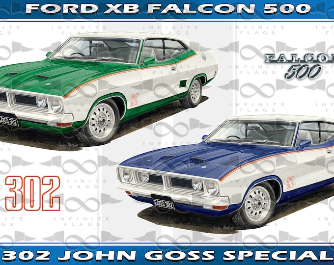 Featured listing image: Ford Falcon XB Coupe John Goss Special  2 car flag/banner 150cm x 90cm NEW