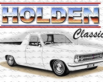 Holden HR Ute WHITE flag/banner 150cm x 90cm NEW