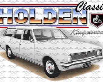 Holden HG Kingswood Station Wagon WHITE flag/banner 150cm x 90cm NEW