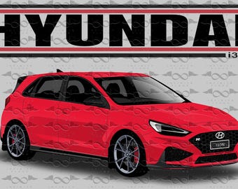 Hyundai i30N 5 Door Hatch RED flag/banner 150cm x 90cm NEW