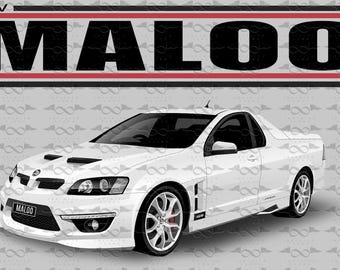 Holden Special Vehicles HSV VE Maloo Ute WHITE flag/banner 150cm x 90cm new