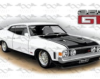 Ford Falcon XA-GT Coupe WHITE flag/banner 150cm x 90cm new