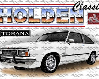 Holden UC Torana Hatchback WHITE flag/banner 150cm x 90cm NEW