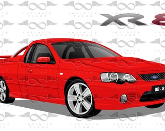 Ford BF XR8 Falcon Ute RED flag/banner 150cm x 90cm NEW