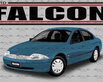 Ford Falcon AU Sedan GREEN flag/banner 150cm x 90cm NEW