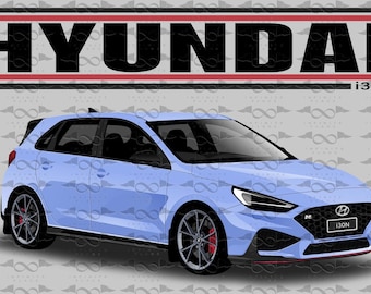 Hyundai i30N 5 Door Hatch BLUE flag/banner 150cm x 90cm NEW