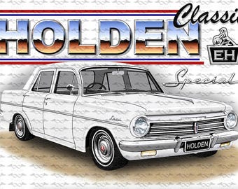 Holden EH Special Sedan WHITE flag/banner 150cm x 90cm NEW