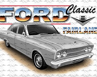 Bandera/estandarte Ford ZA Fairlane Sedan PLATEADO 150 cm x 90 cm NUEVO