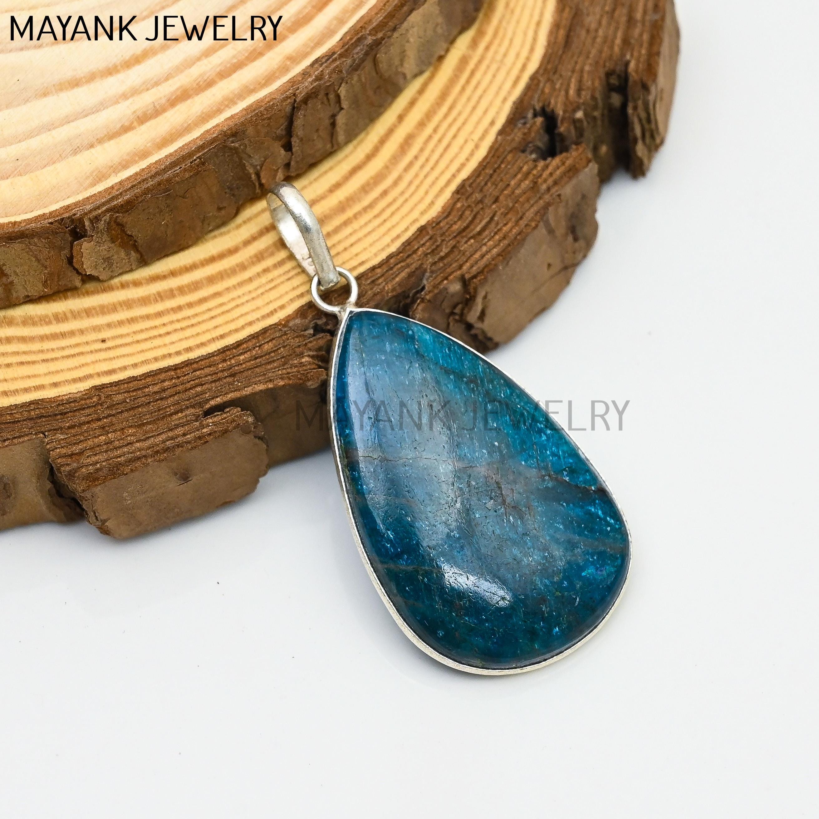 Apatite Bezel Gemstone Pendant, Ethnic Handmade Bezel Pendant