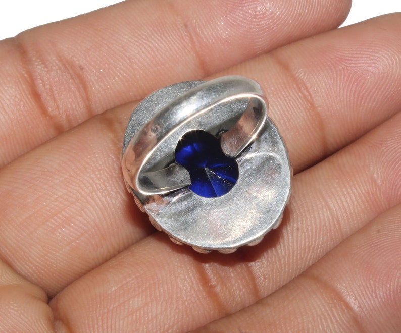 Vintage Jewelry Ring Tanzanite Ring MK-23 Ethnic Jewelry Handmade Gemstone Ring 925 Sterling Silver Plated Jewelry Size 8.5
