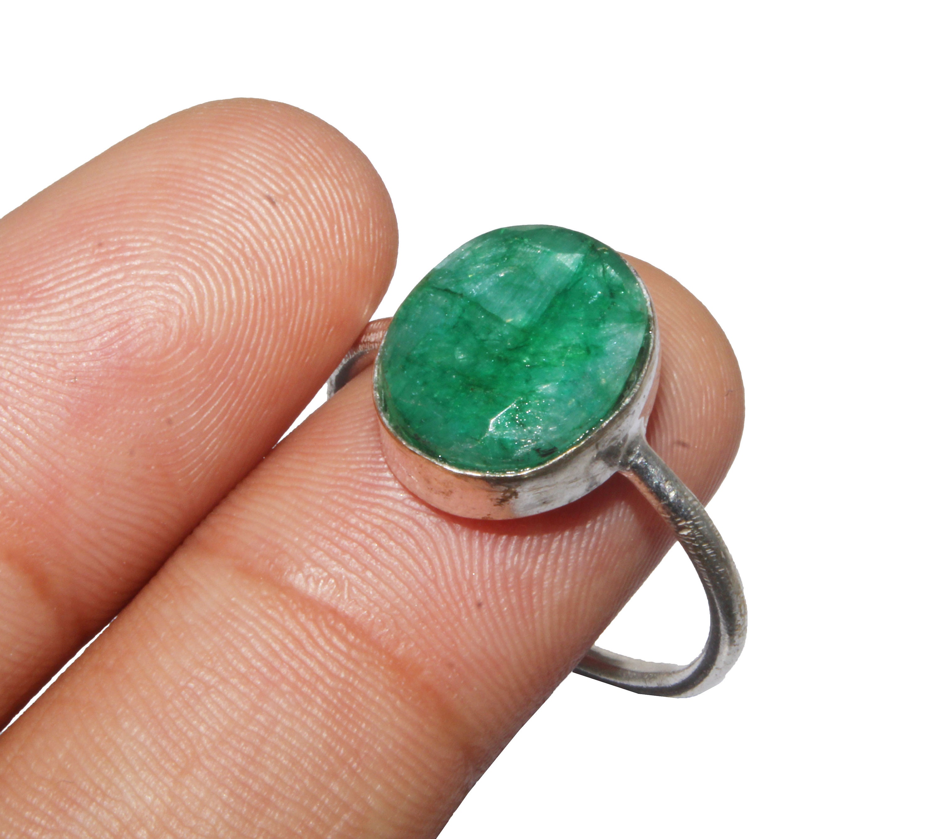 Synthetic Emerald Ring Labour Day Sale Plain Design Ring Etsy