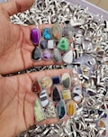 Mixed Gemstone Rings Lot / Bulk Rings / Wholesale Lot / Mix Sizes And Adjustable Rings / Handmade Ring / 925 Sterling Silver Plated Jewelry product logo
