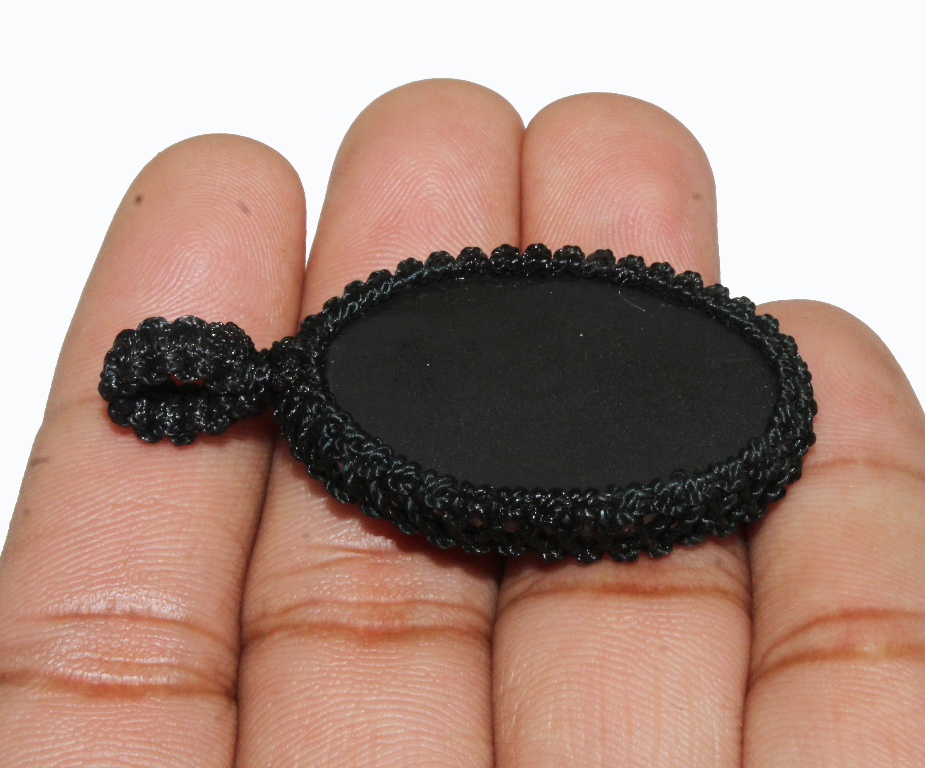 Natural Hematite / Gun Metal Macrame Pendant, Antique Macaram Pendant ...