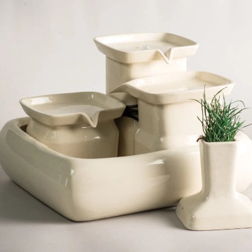 MILK Ceramic Cat Water Fountain Pet Fountains Water Fountain Etsy