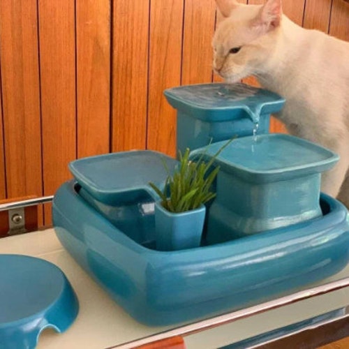 MILK Ceramic Cat Water Fountain Pet Fountains Water Fountain Etsy
