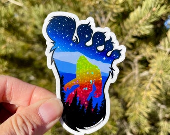 Level X Hide N Seek Master; Big Foot Glitter Sticker | Yeti Sticker | Sasquatch Sticker | Bigfoot Sticker | Big Foot Sticker