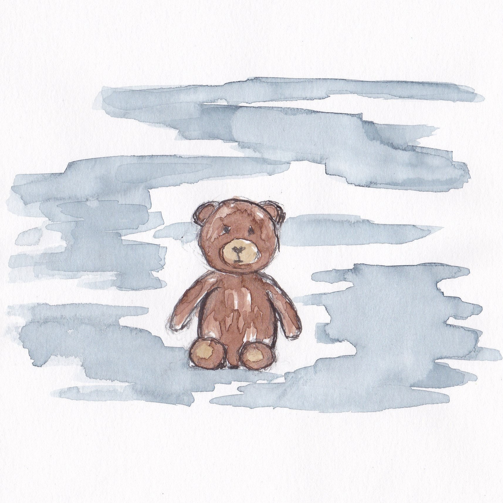 teddy bear watercolor painting