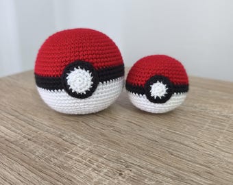 Pokeball sphere toy with catnip. Cat lover fun gift idea. Marty Merlin Crochet