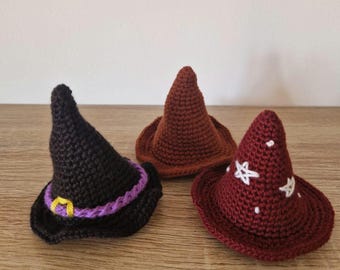 Magician wizard hat cat toy with catnip. Cat lover handmade Halloween gift idea. Marty Merlin Crochet