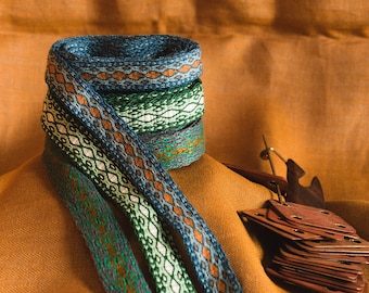 Board border wool, linen or cotton according to color preference, board weaving, Viking border