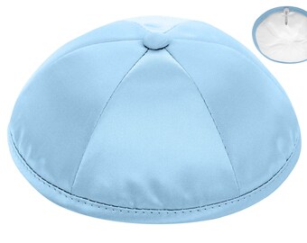 Blaue Satin Yarmulke Kippah 20cm Durchmesser Jüdisch Judaika Geschenk Mütze 