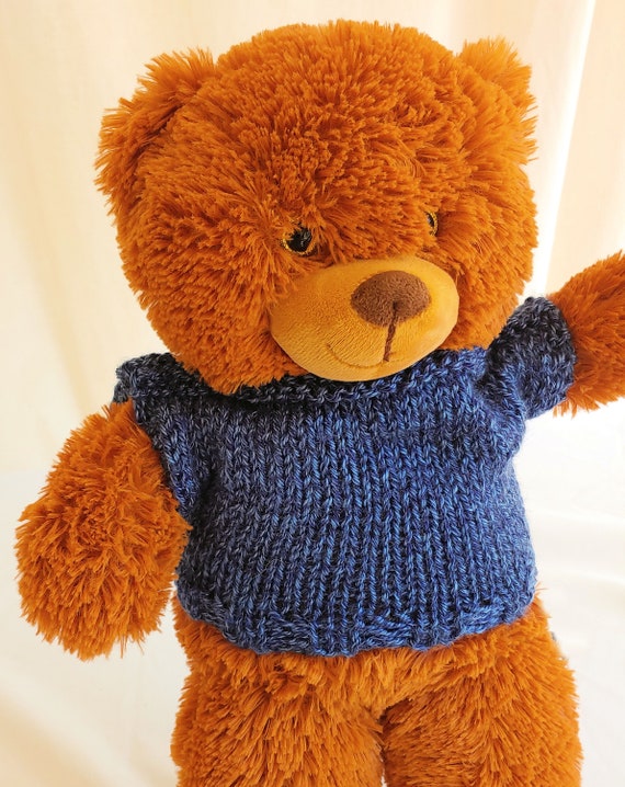 Teddy Bear Sweater something Blue Handmade Knit - Etsy
