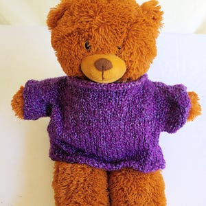Teddy Bear shirt &quot;BIG PURPLE&quot; handmade knit play sweater for 20-inch Teddy, Teddy Bear clothes, pullover sweater for Teddy