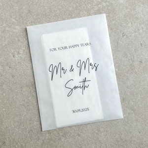 Any Design Personalised Wedding Tissue Packs | Personalised Wedding Confetti Packs | Happy Tears | Confetti Packs | Tissue Packets
