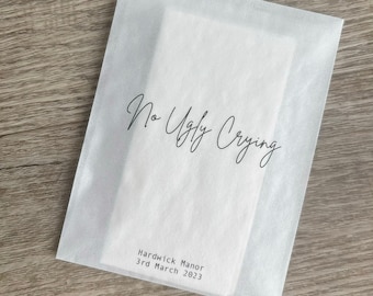 Any Design Personalised Wedding Tissue Packs | Personalised Wedding Confetti Packs | Happy Tears | Tissue Packets | No Ugly Crying