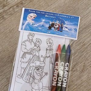 Personalized Frozen Coloring Pack: Birthday Party Favors