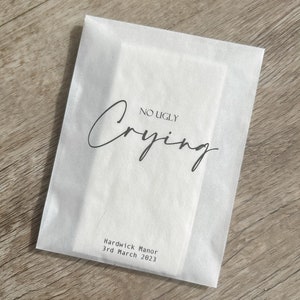 Any Design Personalised Wedding Tissue Packs | Personalised Wedding Confetti Packs | Happy Tears | Tissue Packets | No Ugly Crying