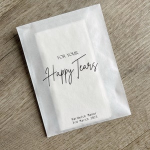 Any Design Personalised Wedding Tissue Packs | Personalised Wedding Confetti Packs | Happy Tears | Confetti Packs | Tissue Packets