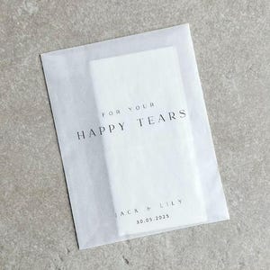 Confezioni di fazzoletti per matrimonio personalizzate di qualsiasi design / Confezioni di coriandoli per matrimonio personalizzate / Happy Tears / Confezioni di coriandoli / Confezioni di fazzoletti