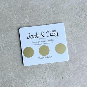 Carte à gratter de mariage personnalisée au design quelconque Gagnez un verre à gratter pour votre prix Cartes de cadeaux de mariage Cartes à jetons Cadeau de papeterie de mariage
