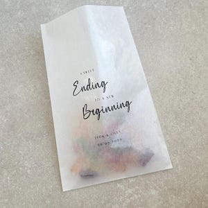Elk ontwerp Gepersonaliseerde pergamijn snoepzakjes | Koekjeszakjes | Snoepzakjes | Liefde is zoet | Een zoet einde | Bruidstaarttassen | Babyshower