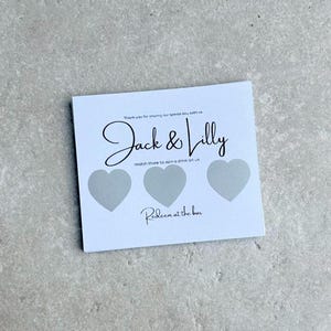 Carte à gratter de mariage personnalisée au design quelconque Gagnez un verre à gratter pour votre prix Cartes de cadeaux de mariage Cartes à jetons Cadeau de papeterie de mariage