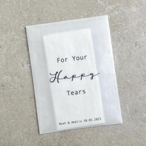Any Design Personalised Wedding Tissue Packs | Personalised Wedding Confetti Packs | Happy Tears | Confetti Packs | Tissue Packets