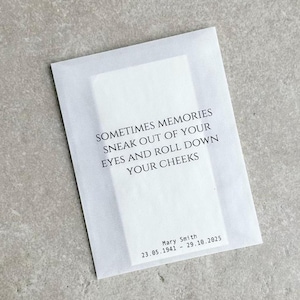 Qualsiasi design personalizzato per matrimoni/funerali/sacchetti per coriandoli/scegli il tuo design Scegli la tua poesia Scegli la tua formulazione