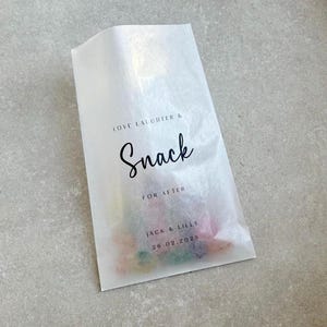Elk ontwerp Gepersonaliseerde pergamijn snoepzakjes | Koekjeszakjes | Snoepzakjes | Liefde is zoet | Een zoet einde | Bruidstaarttassen | Babyshower