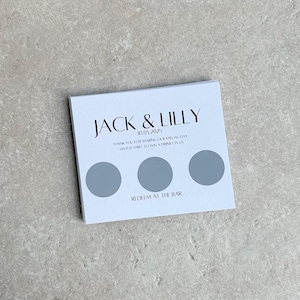 Qualsiasi design personalizzato Gratta e Vinci per un drink Gratta e Vinci per il tuo premio Carte bomboniere per matrimonio Carte gettone Cancelleria per matrimonio Bomboniere